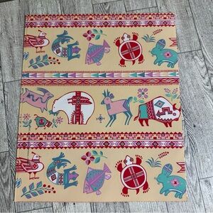 Vintage 90's Cleo Gift Wrap Floral Apples Wrapping Paper All Occasion Lot of 9